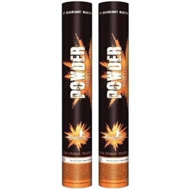 2x poeder kanon oranje uv 40 cm oranje fan support artikelen kopen
